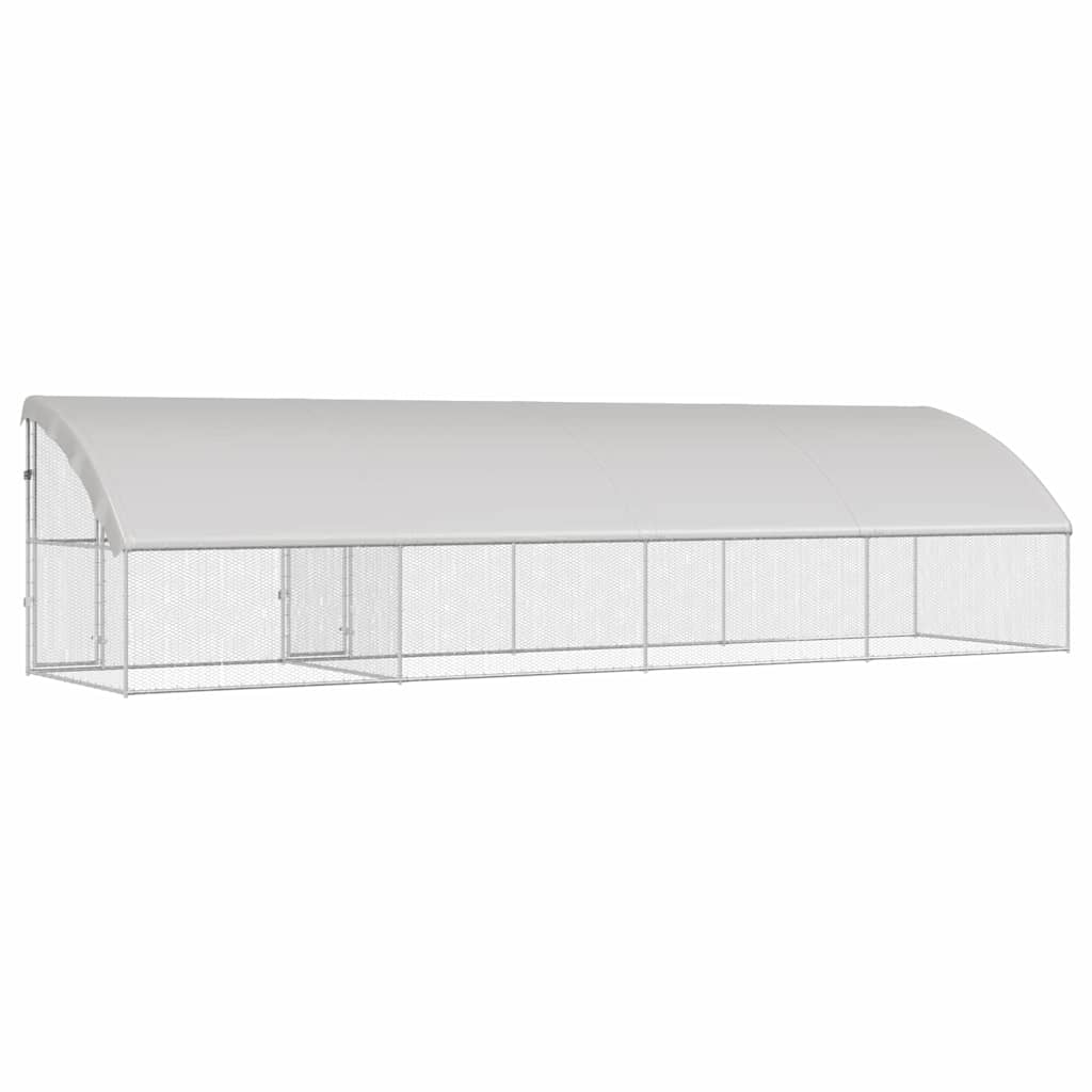 Hønsebur 4 pcs Sølv 800 x 200 x 200 cm Galvaniseret stål