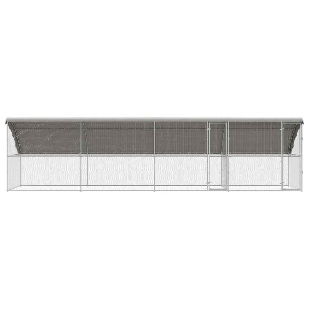 Hønsebur 4 pcs Sølv 800 x 200 x 200 cm Galvaniseret stål