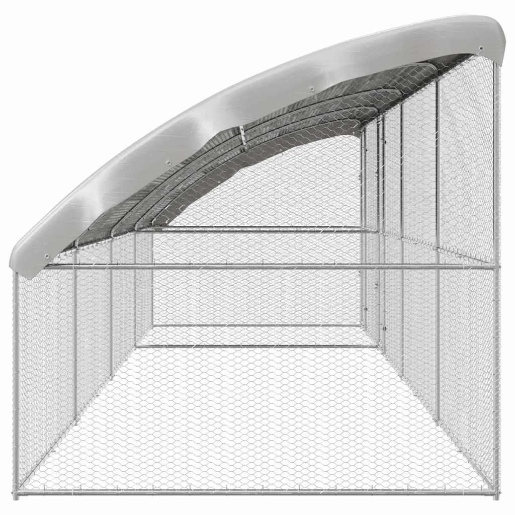 Hønsebur 4 pcs Sølv 800 x 200 x 200 cm Galvaniseret stål