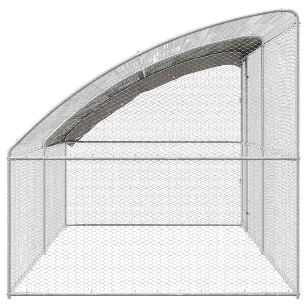 Hønsebur 2 pcs Sølv 400 x 200 x 200 cm Stål og PE