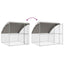 Hønsebur 4 pcs Sølv 800 x 200 x 200 cm Stål og PE