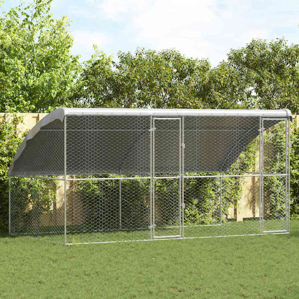 Hundehus 2 pcs Sølv 4 x 2 x 2 m Galvaniseret stål
