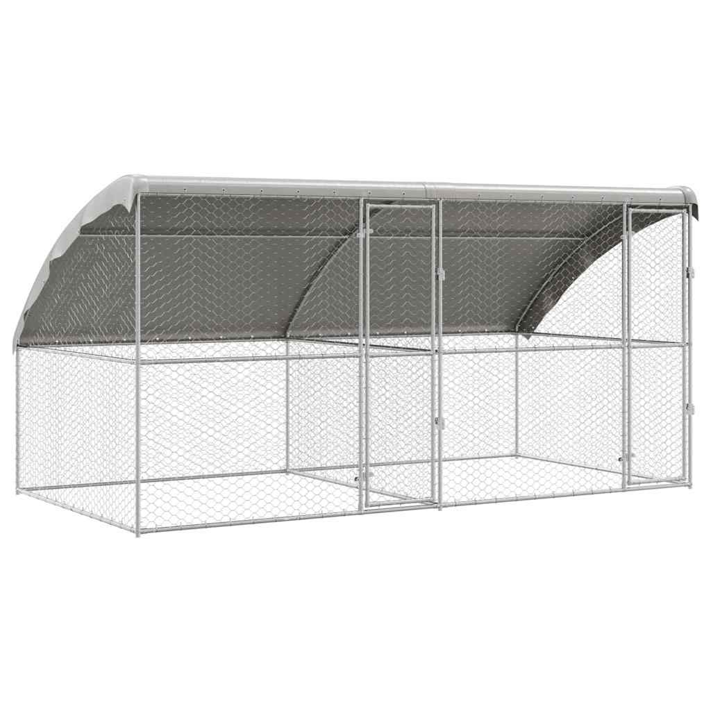 Hundehus 2 pcs Sølv 4 x 2 x 2 m Galvaniseret stål