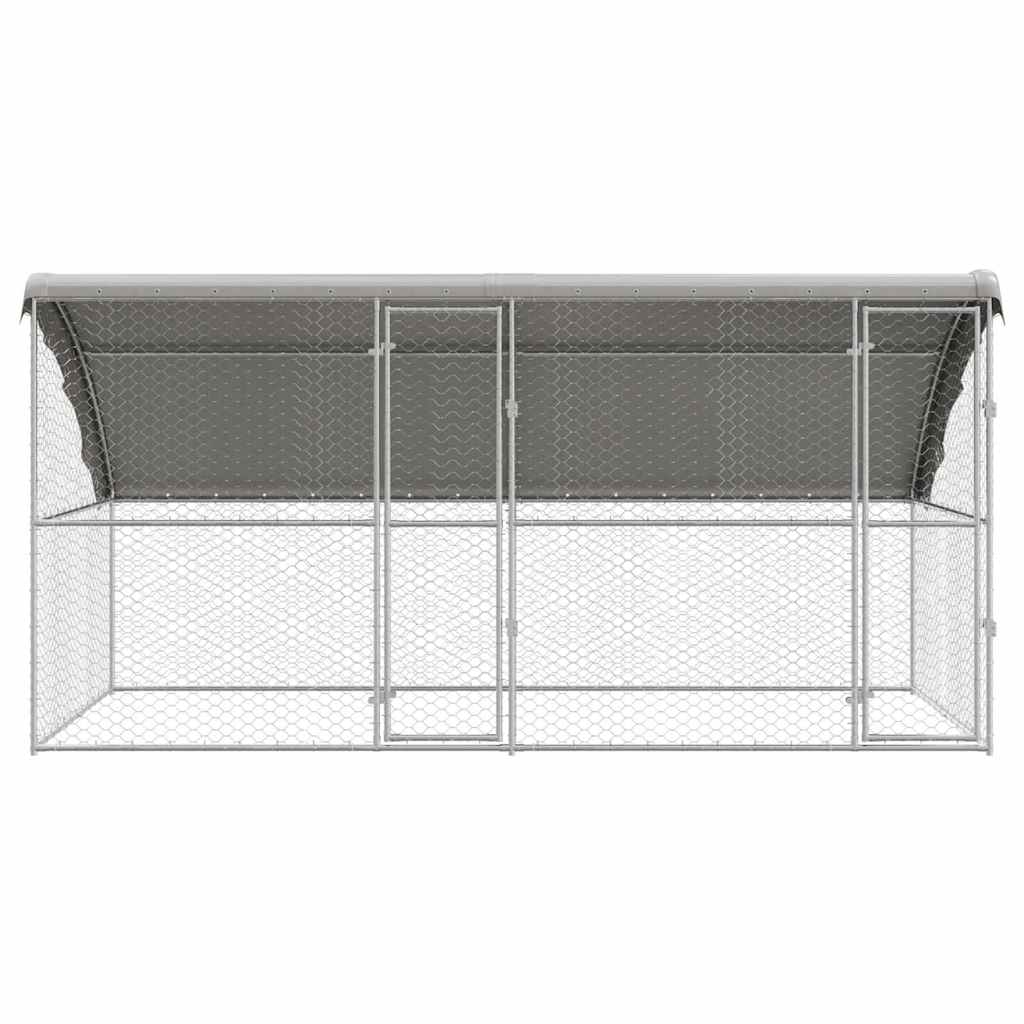 Hundehus 2 pcs Sølv 4 x 2 x 2 m Galvaniseret stål