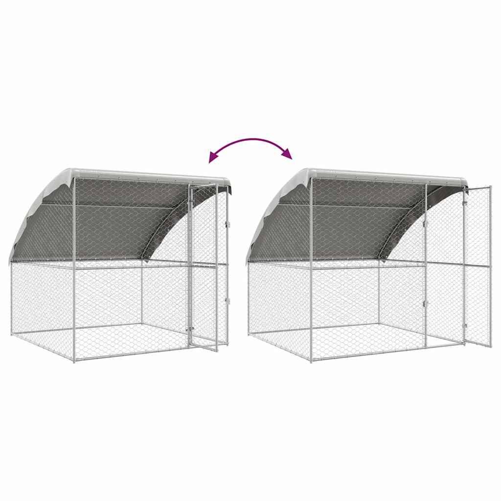 Hundehus 2 pcs Sølv 4 x 2 x 2 m Galvaniseret stål