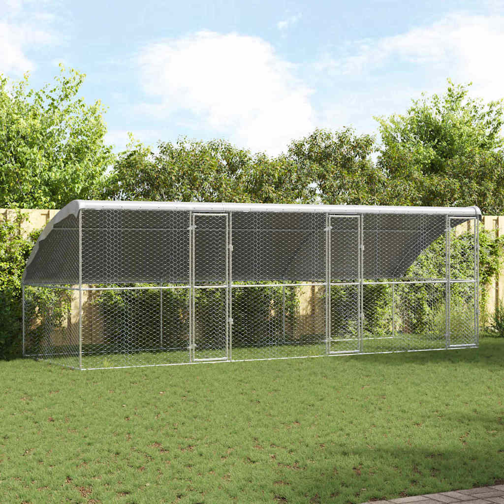 Hundehus 3 pcs Sølv 6 x 2 x 2 m Galvaniseret stål