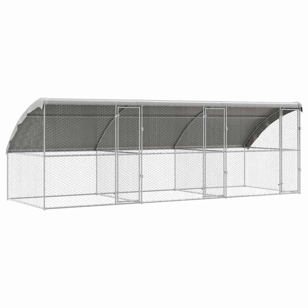 Hundehus 3 pcs Sølv 6 x 2 x 2 m Galvaniseret stål