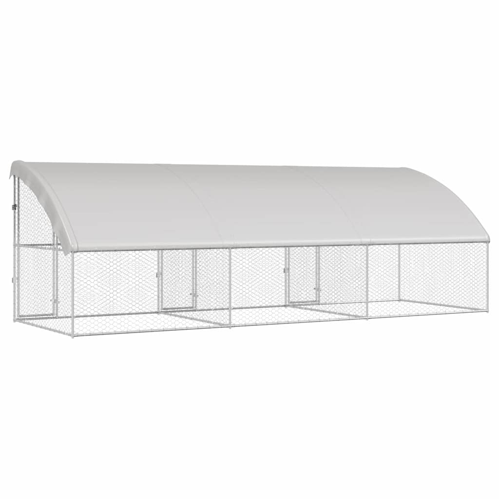 Hundehus 3 pcs Sølv 6 x 2 x 2 m Galvaniseret stål