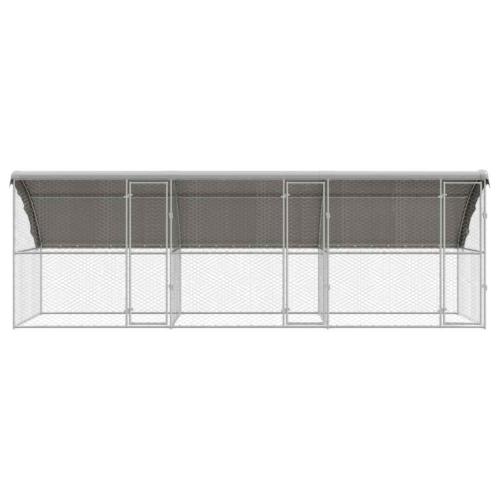 Hundehus 3 pcs Sølv 6 x 2 x 2 m Galvaniseret stål