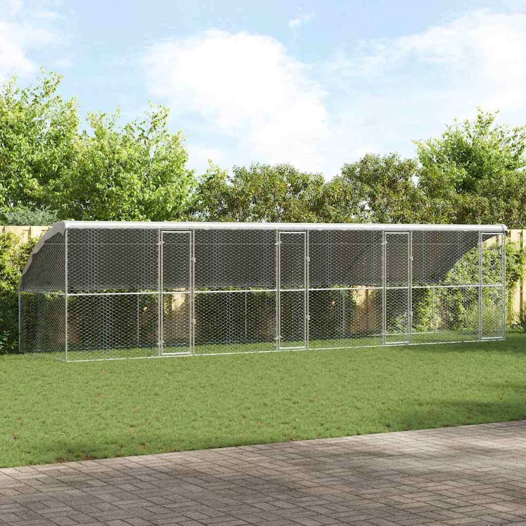 Hundehus 4 pcs Sølv 8 x 2 x 2 m Galvaniseret stål
