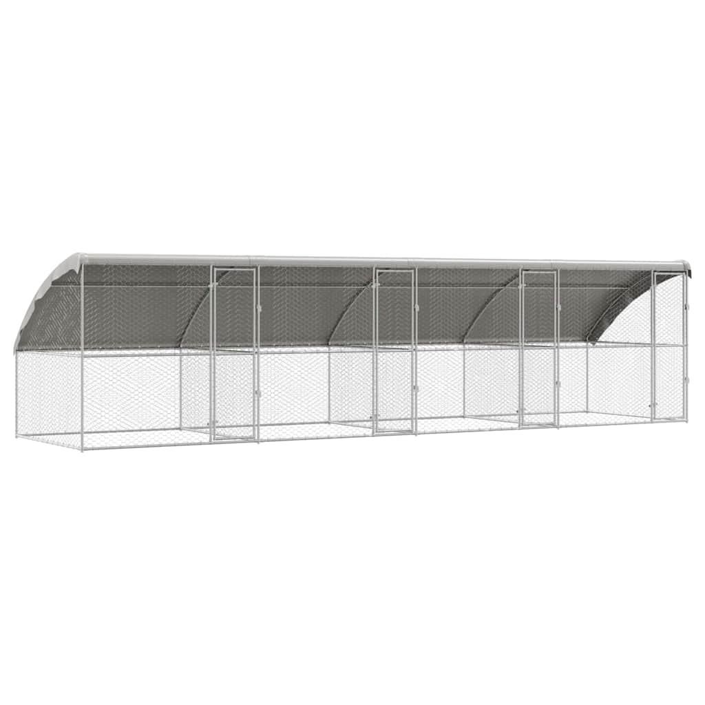 Hundehus 4 pcs Sølv 8 x 2 x 2 m Galvaniseret stål