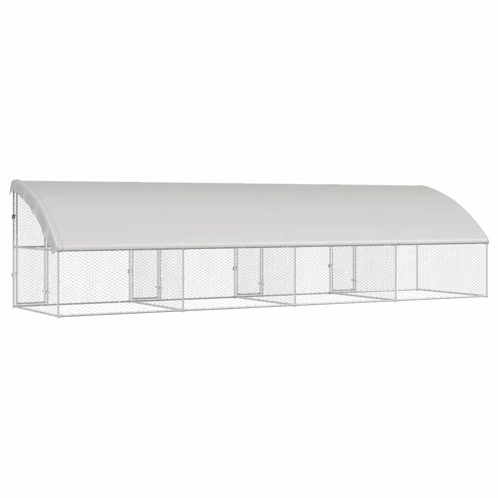 Hundehus 4 pcs Sølv 8 x 2 x 2 m Galvaniseret stål
