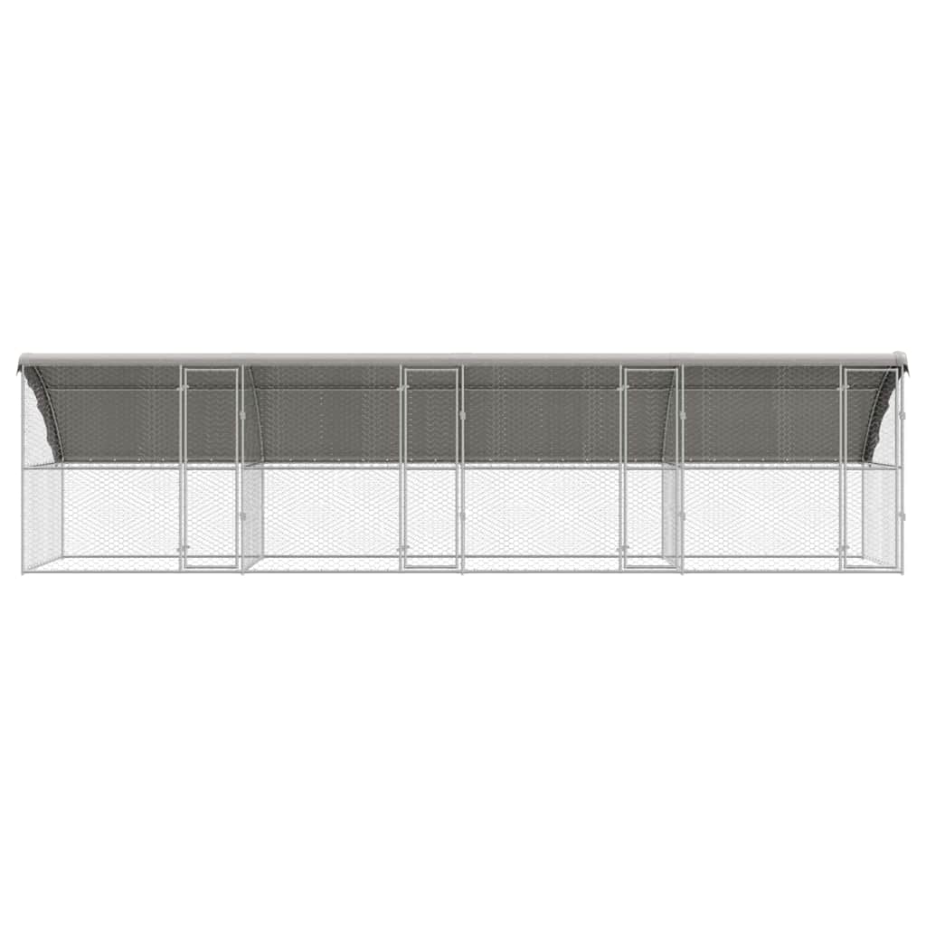 Hundehus 4 pcs Sølv 8 x 2 x 2 m Galvaniseret stål