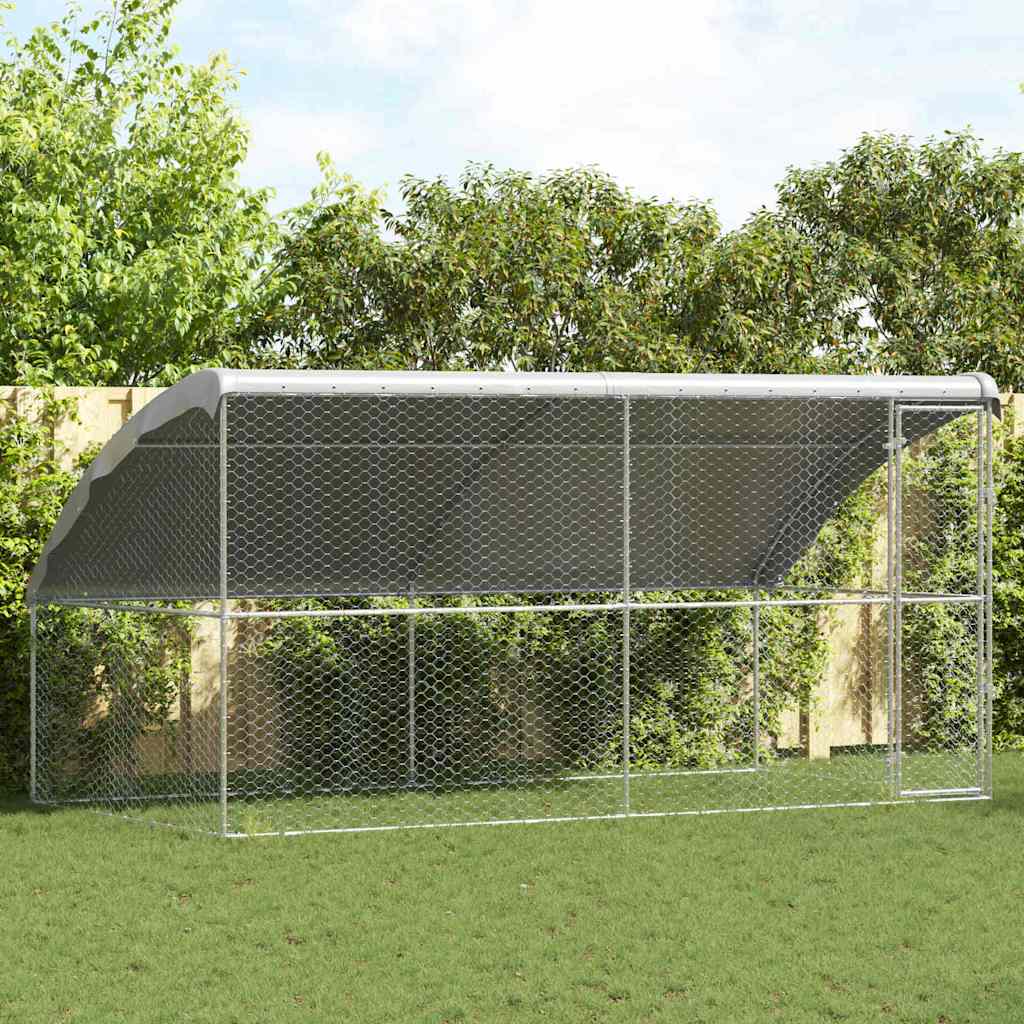 Hundehus 2 pcs Sølv 4 x 2 x 2 m Galvaniseret stål