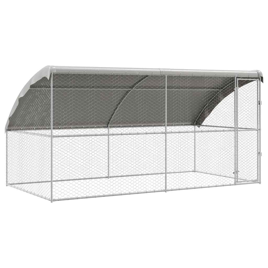 Hundehus 2 pcs Sølv 4 x 2 x 2 m Galvaniseret stål