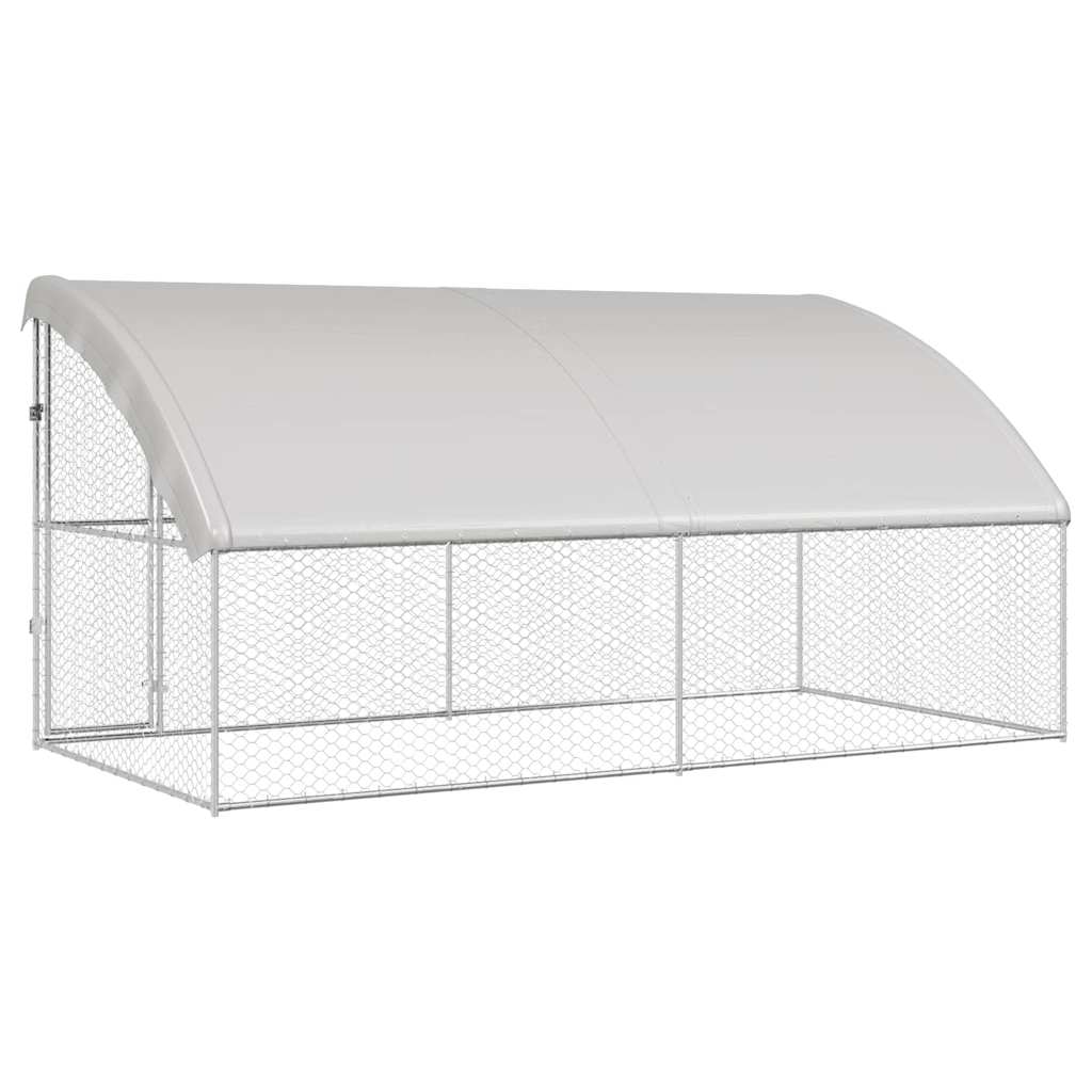 Hundehus 2 pcs Sølv 4 x 2 x 2 m Galvaniseret stål