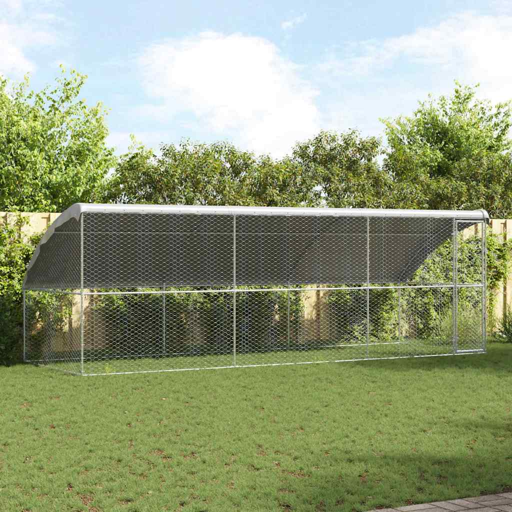 Hundehus 3 pcs Sølv 6 x 2 x 2 m Galvaniseret stål