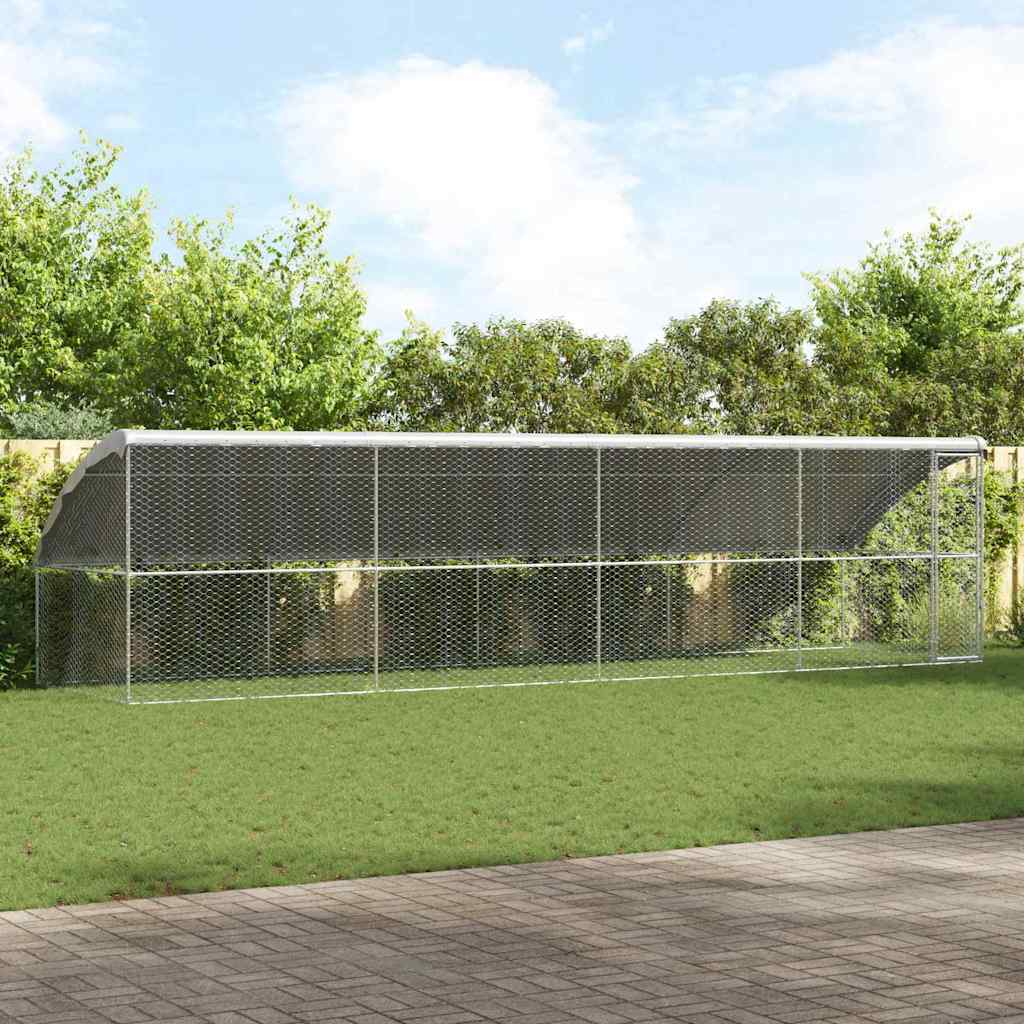 Hundehus 4 pcs Sølv 8 x 2 x 2 m Galvaniseret stål