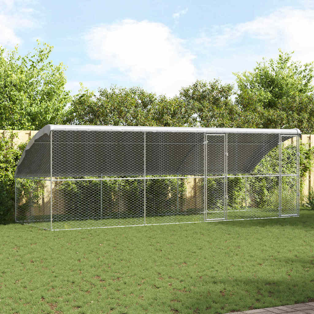 Hundehus 3 pcs Sølv 6 x 2 x 2 m Galvaniseret stål