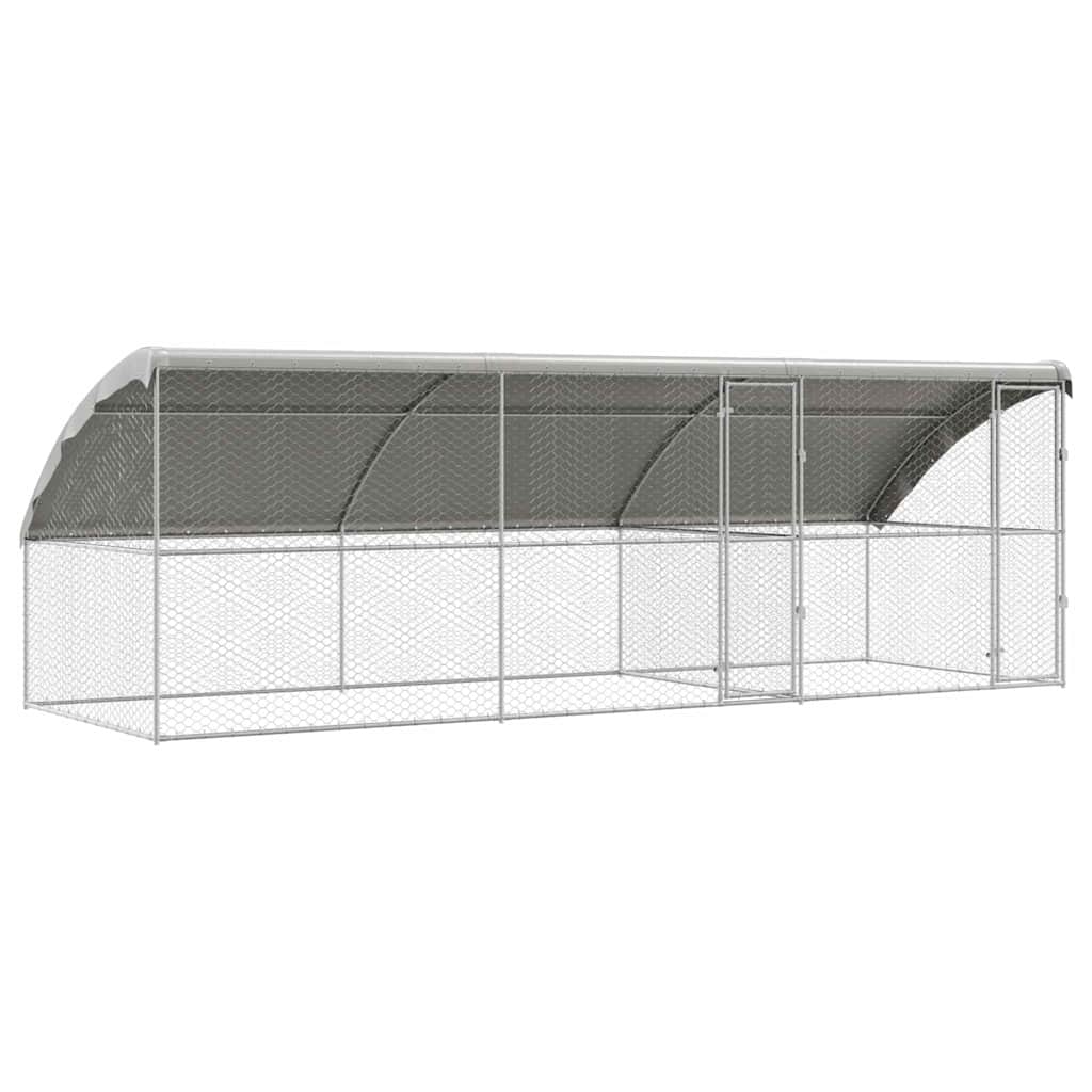 Hundehus 3 pcs Sølv 6 x 2 x 2 m Galvaniseret stål