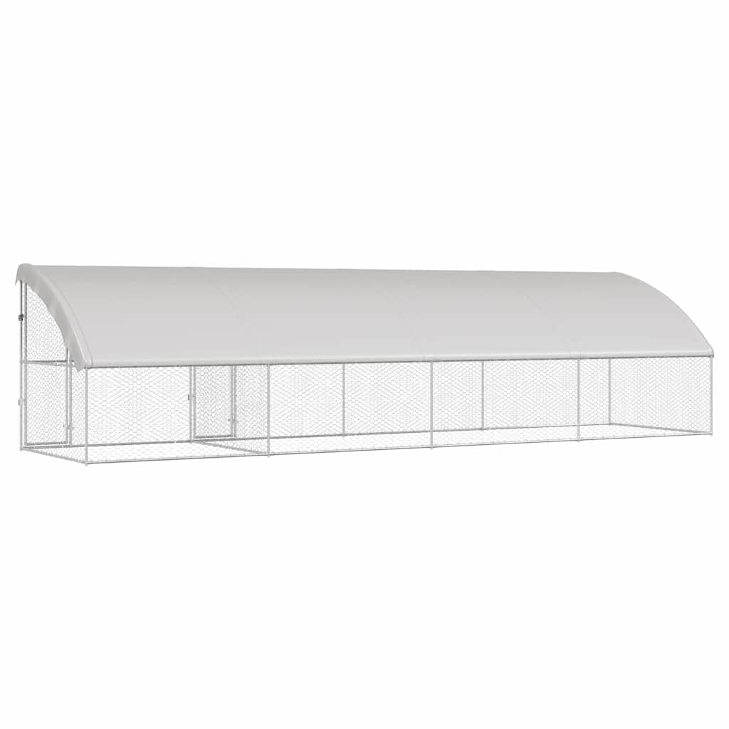Hundehus 4 pcs Sølv 8 x 2 x 2 m Galvaniseret stål