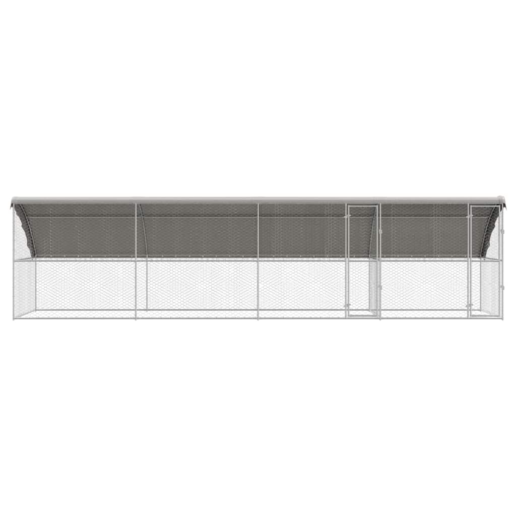 Hundehus 4 pcs Sølv 8 x 2 x 2 m Galvaniseret stål