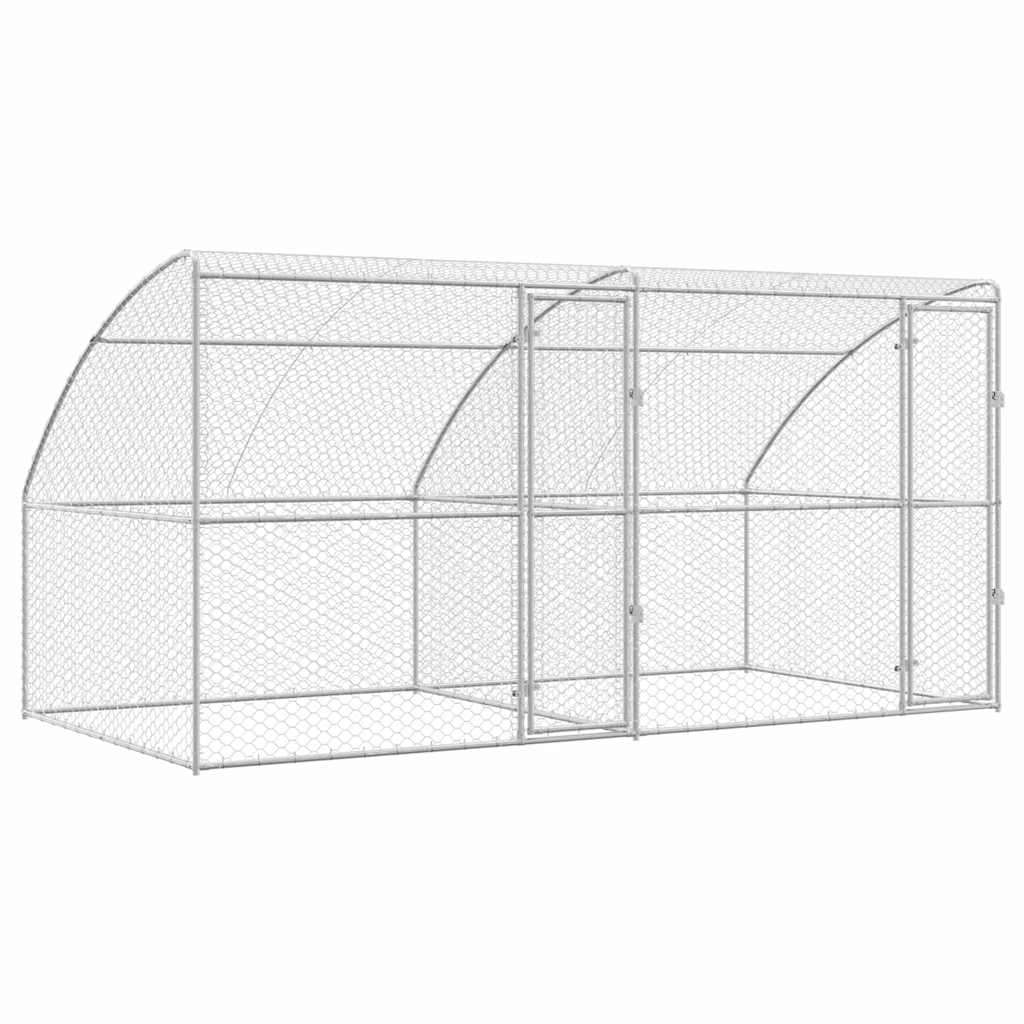 Hundehus 2 pcs Sølv 4 x 2 x 2 m Galvaniseret stål