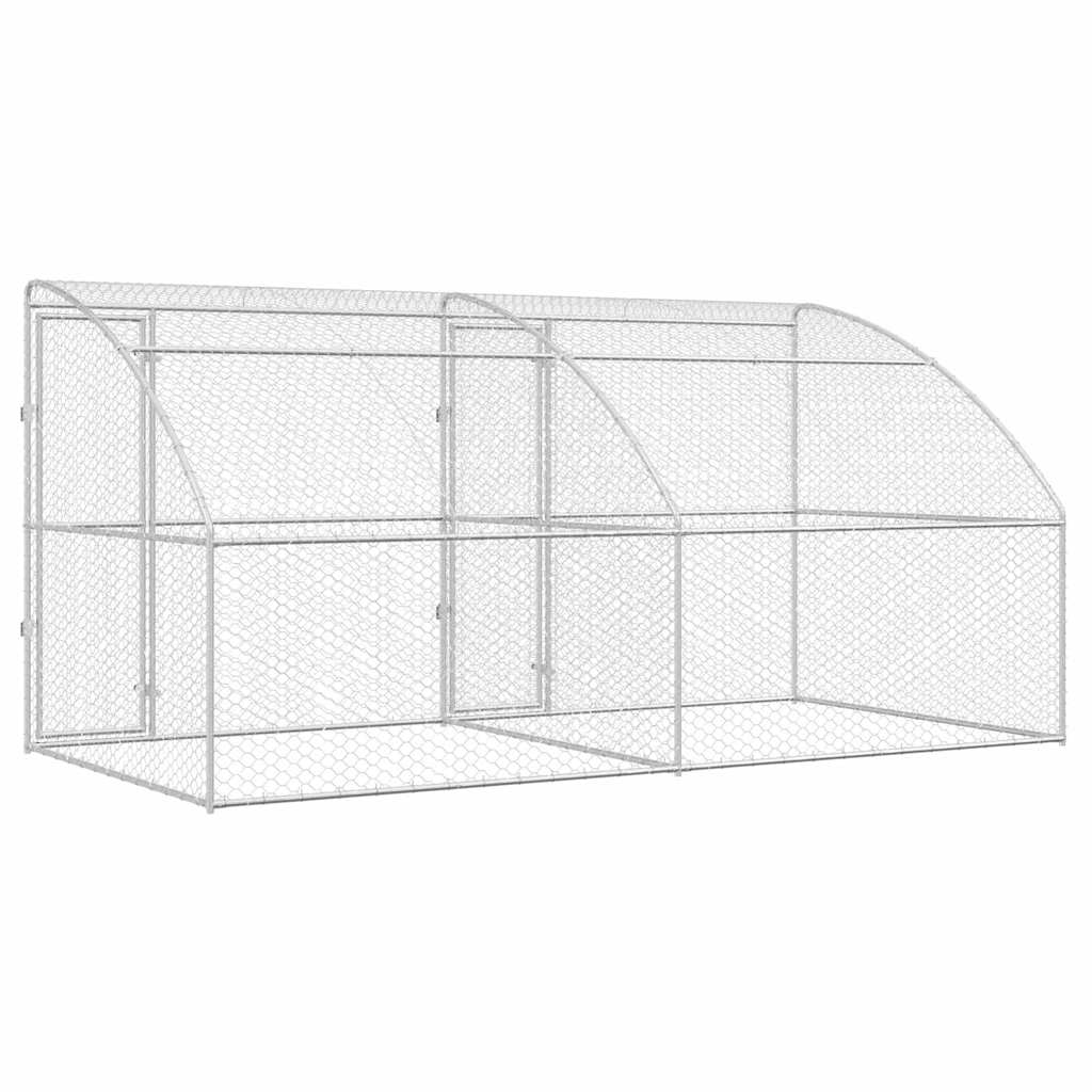 Hundehus 2 pcs Sølv 4 x 2 x 2 m Galvaniseret stål
