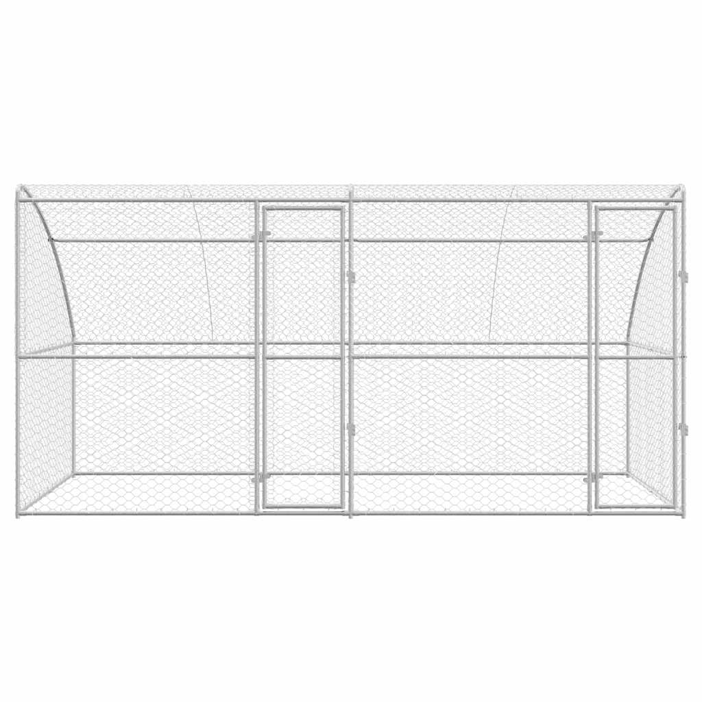Hundehus 2 pcs Sølv 4 x 2 x 2 m Galvaniseret stål