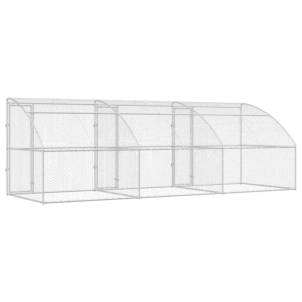 Hundehus 3 pcs Sølv 6 x 2 x 2 m Galvaniseret stål