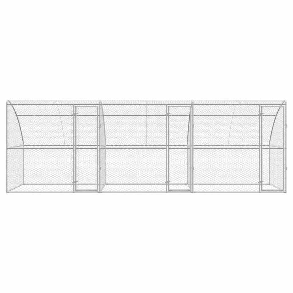Hundehus 3 pcs Sølv 6 x 2 x 2 m Galvaniseret stål