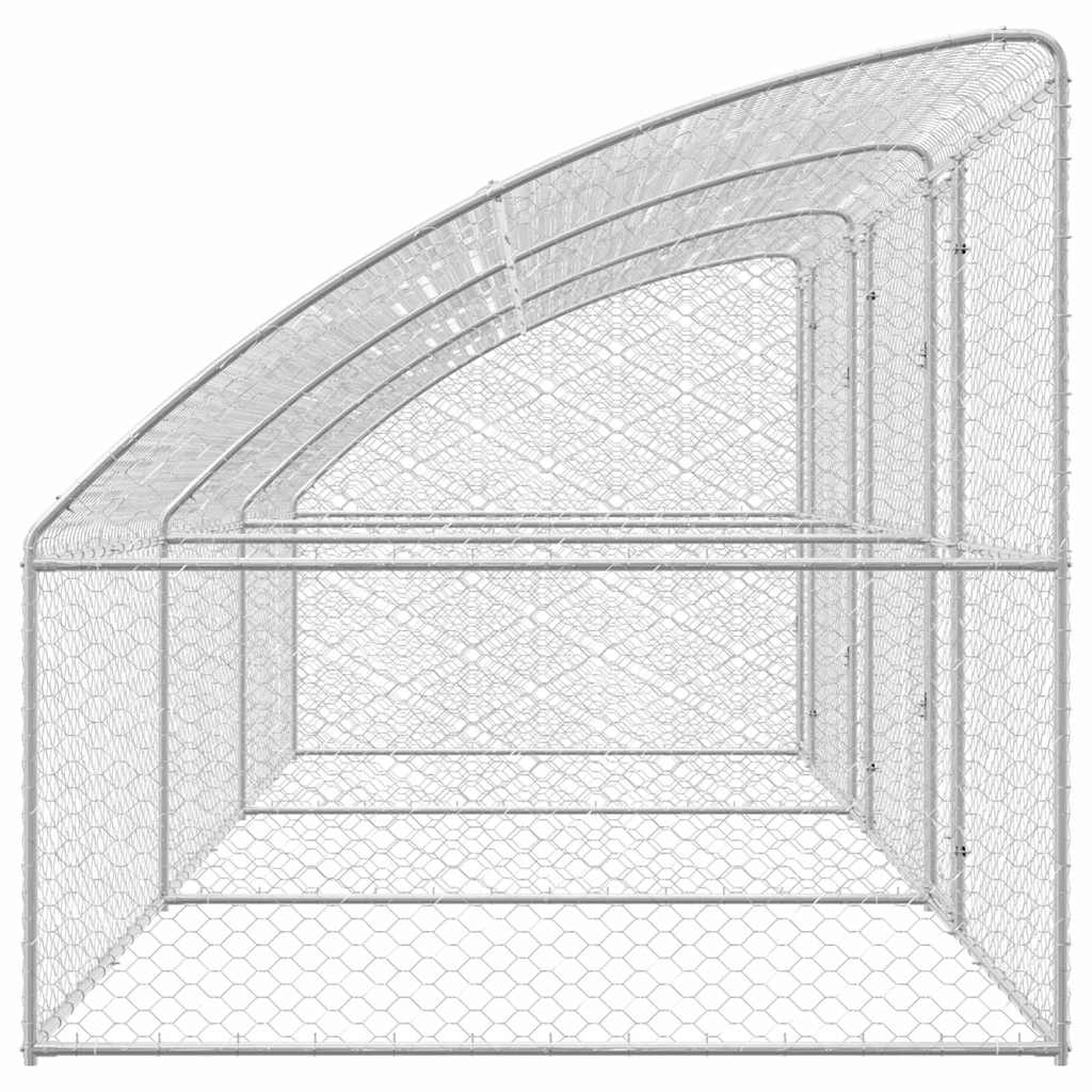 Hundehus 3 pcs Sølv 6 x 2 x 2 m Galvaniseret stål