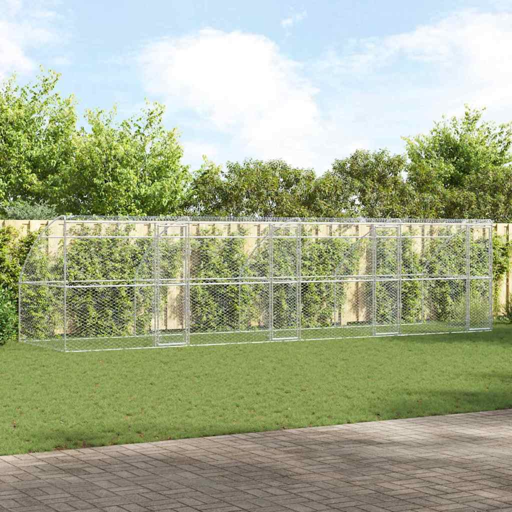 Hundehus 4 pcs Sølv 8 x 2 x 2 m Galvaniseret stål