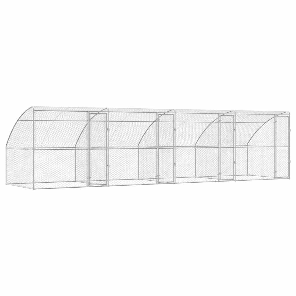 Hundehus 4 pcs Sølv 8 x 2 x 2 m Galvaniseret stål