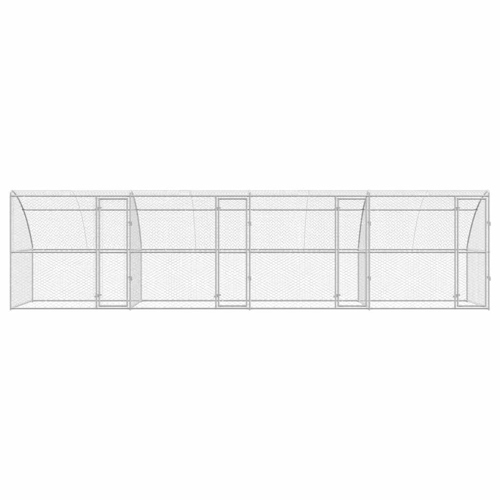 Hundehus 4 pcs Sølv 8 x 2 x 2 m Galvaniseret stål