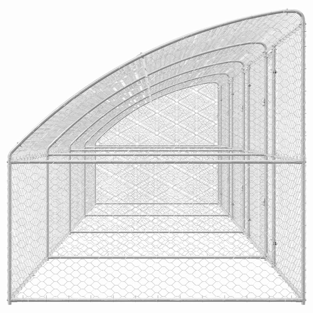 Hundehus 4 pcs Sølv 8 x 2 x 2 m Galvaniseret stål
