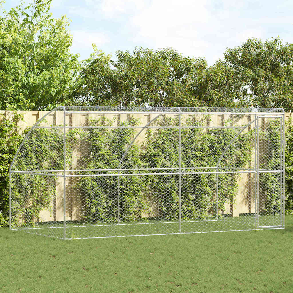 Hundehus 2 pcs Sølv 4 x 2 x 2 m Galvaniseret stål