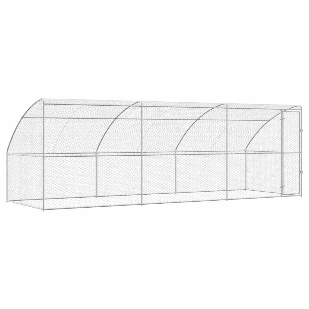 Hundehus 3 pcs Sølv 6 x 2 x 2 m Galvaniseret stål