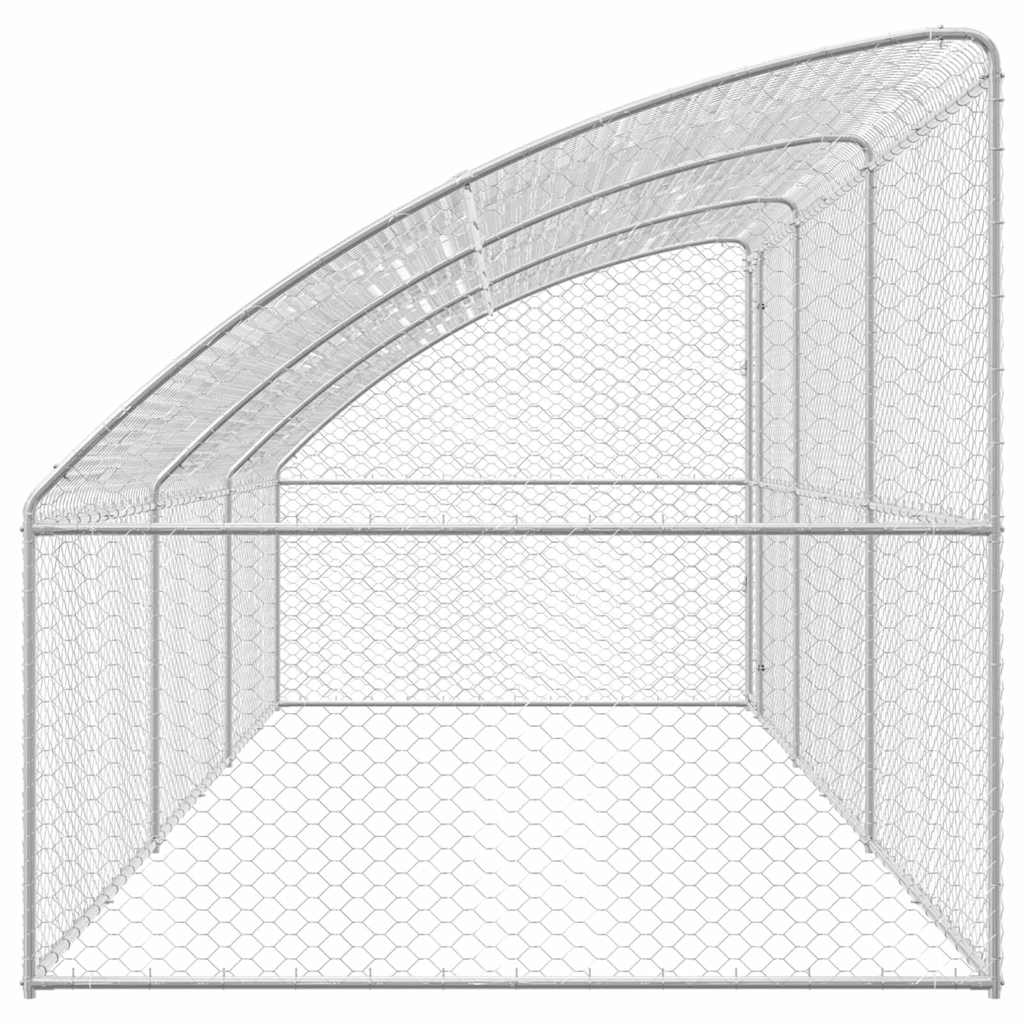 Hundehus 3 pcs Sølv 6 x 2 x 2 m Galvaniseret stål