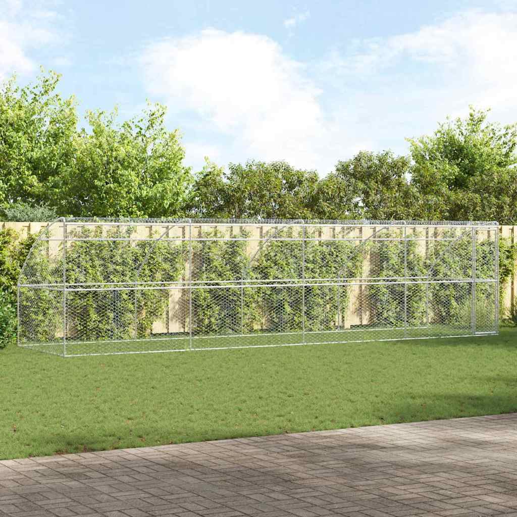 Hundehus 4 pcs Sølv 8 x 2 x 2 m Galvaniseret stål
