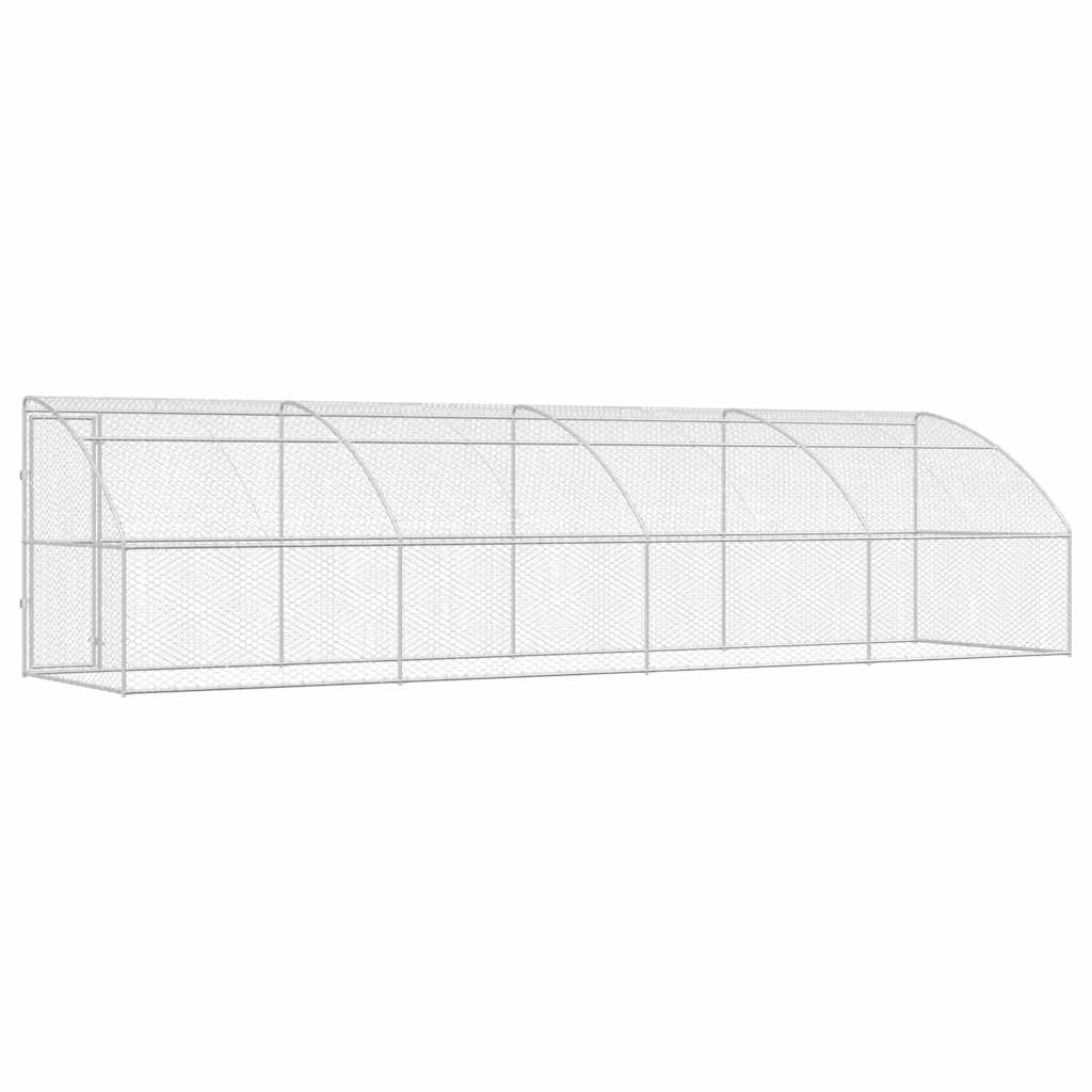 Hundehus 4 pcs Sølv 8 x 2 x 2 m Galvaniseret stål