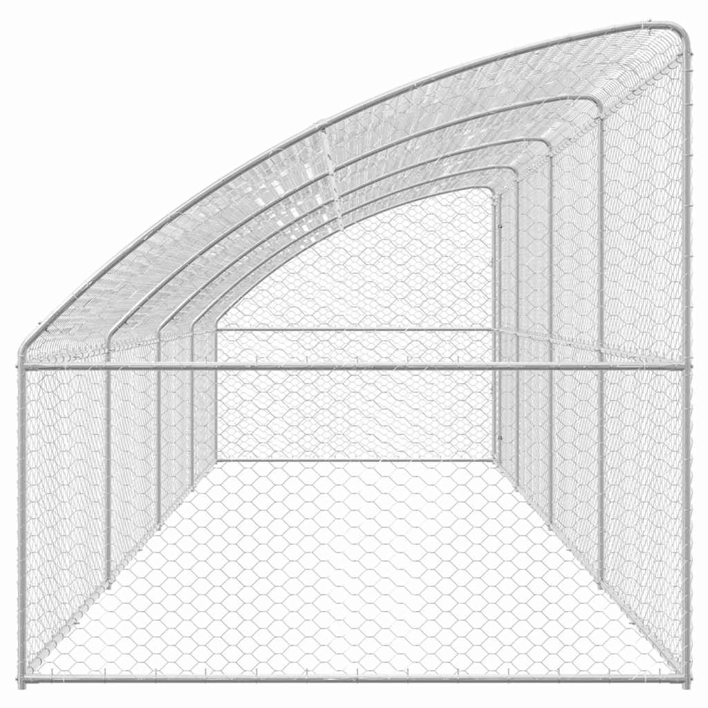 Hundehus 4 pcs Sølv 8 x 2 x 2 m Galvaniseret stål