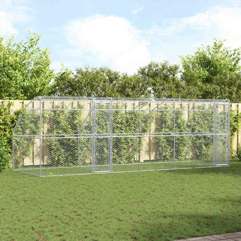 Hundehus 3 pcs Sølv 6 x 2 x 2 m Galvaniseret stål