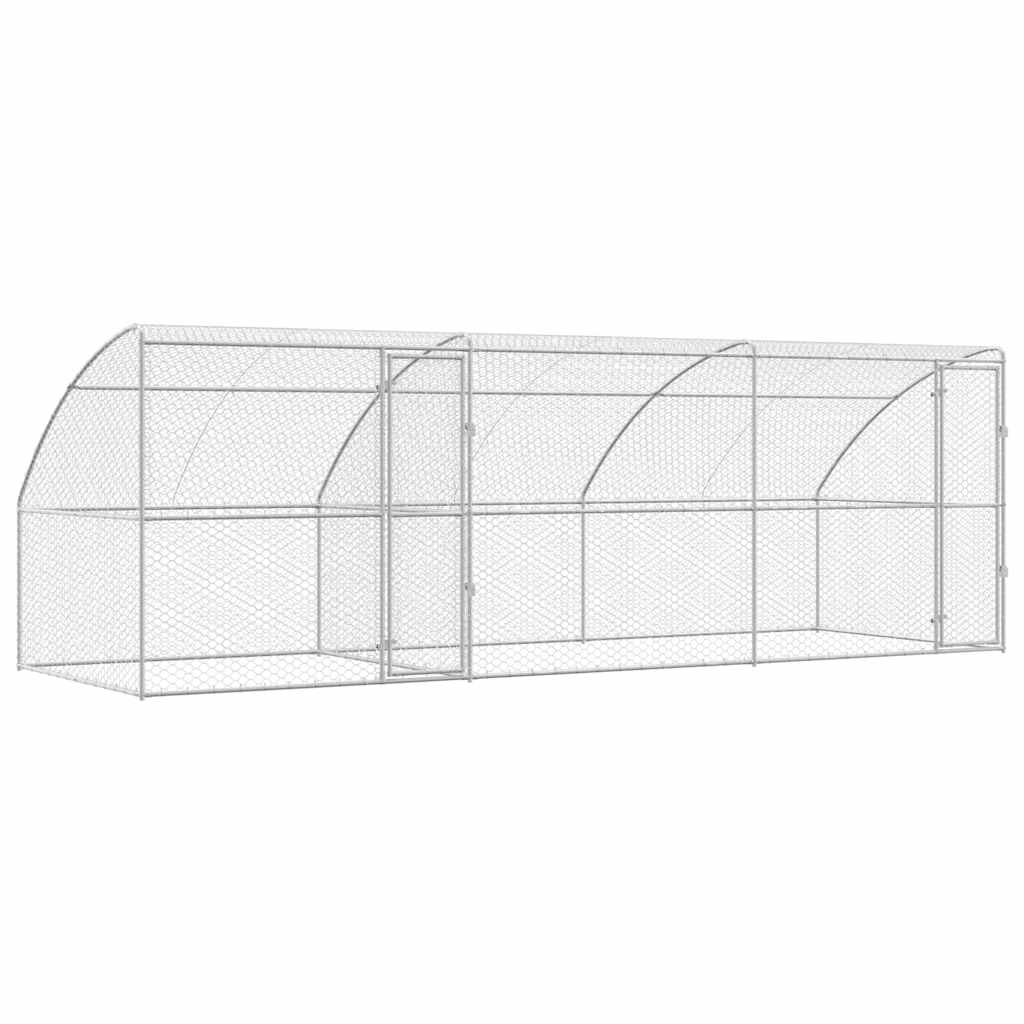 Hundehus 3 pcs Sølv 6 x 2 x 2 m Galvaniseret stål