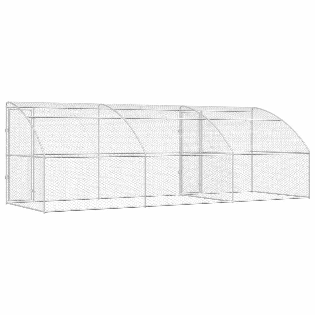 Hundehus 3 pcs Sølv 6 x 2 x 2 m Galvaniseret stål