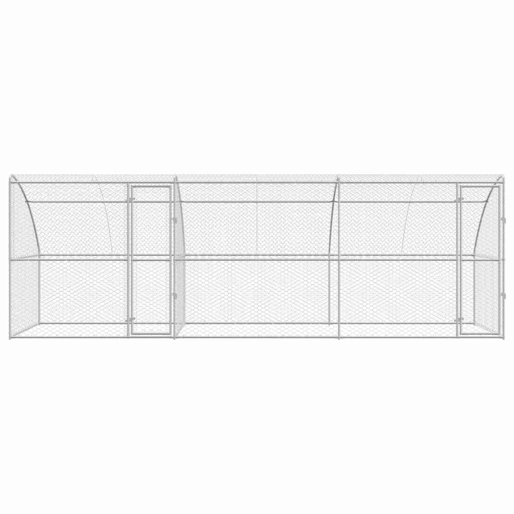 Hundehus 3 pcs Sølv 6 x 2 x 2 m Galvaniseret stål