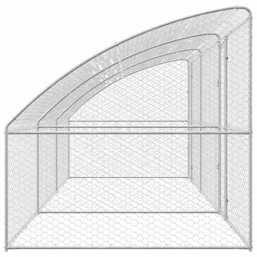 Hundehus 3 pcs Sølv 6 x 2 x 2 m Galvaniseret stål