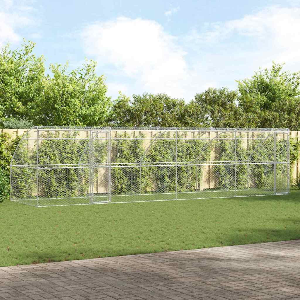Hundehus 4 pcs Sølv 8 x 2 x 2 m Galvaniseret stål