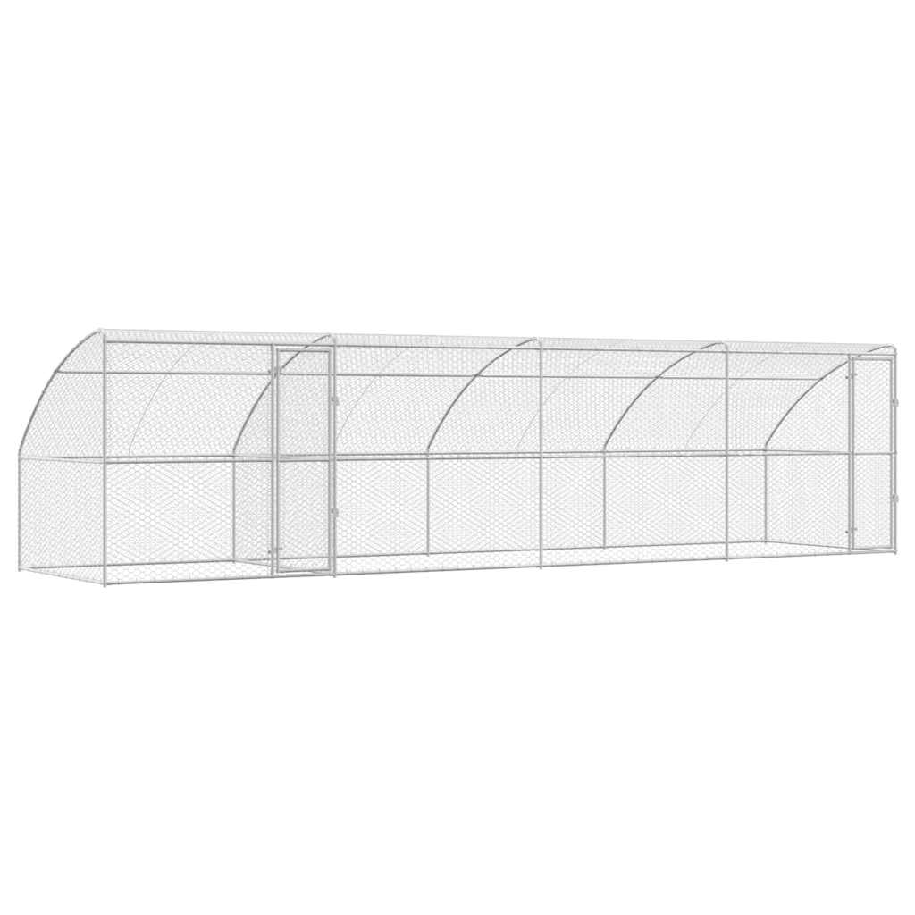 Hundehus 4 pcs Sølv 8 x 2 x 2 m Galvaniseret stål