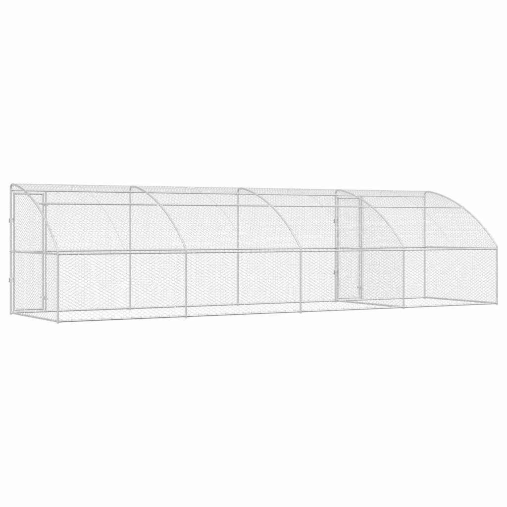 Hundehus 4 pcs Sølv 8 x 2 x 2 m Galvaniseret stål